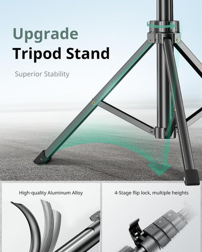 62" Phone Tripod, Extendable Selfie Stick with Wireless Remote